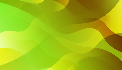 Abstract Background With Wave Green Yellow Gradient Shape. For Futuristic Ad, Booklets. Vector Illustration with Color Gradient
