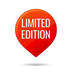 Red Pin on white background.