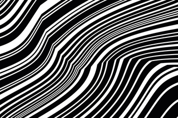 Optical art background. Abstract Black and White line art. 
