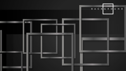 Vector Modern Abstract Squares Backgrounds . with a black and gray metal color gradient. eps 10 template