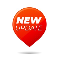 Red Pin on white background.