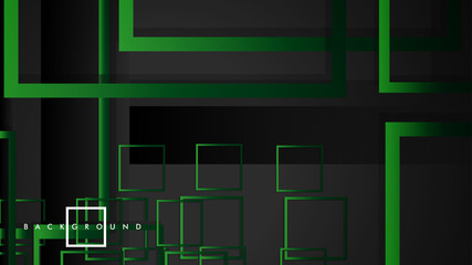 Vector Modern Abstract Squares Backgrounds . with a black green gradient. eps 10 template