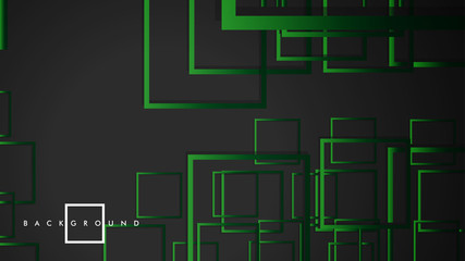 Vector Modern Abstract Squares Backgrounds . with a black green gradient. eps 10 template