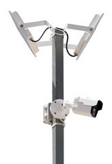 CCTV systems on sky background