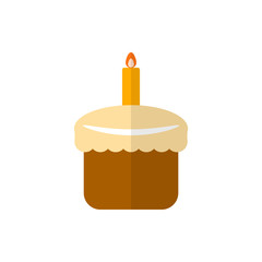 easter cupcake flat vector icon