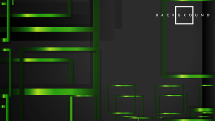 Vector Modern Abstract Squares Backgrounds . with a black and green metal color gradient. eps 10 template