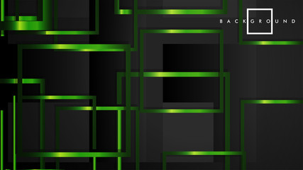 Vector Modern Abstract Squares Backgrounds . with a black and green metal color gradient. eps 10 template