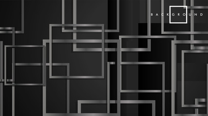 Vector Modern Abstract Squares Backgrounds . with a black and gray metal color gradient. eps 10 template