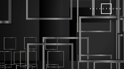 Vector Modern Abstract Squares Backgrounds . with a black and gray metal color gradient. eps 10 template