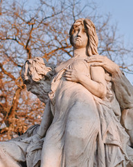 Fototapeta na wymiar Rome, detail of monument to Johann Wolfgang von Goethe in Villa Borghese park