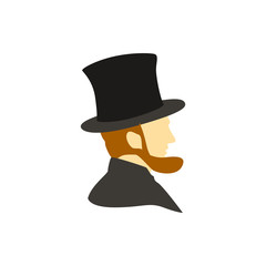 Abraham Lincoln flat vector icon