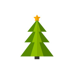 Christmas tree flat vector icon