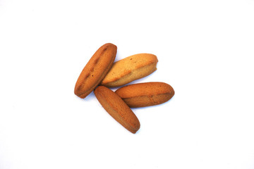 Delicious ginger cookies isolated on white background