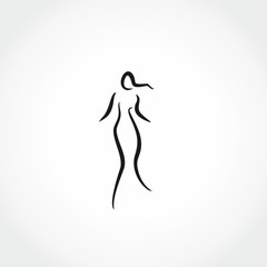 woman shape line illustration icon