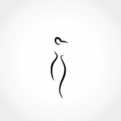 woman shape line illustration icon