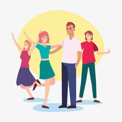 Obraz premium happy young people flat design