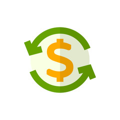 money conversion flat vector icon