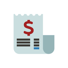 receipt flat vector icon