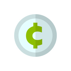 cent flat vector icon