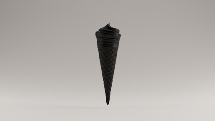 Black Gourmet Ice Cream Front View 3d illustration 3d render