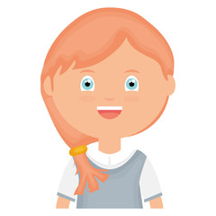 cute little student girl character