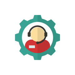 telephonist flat vector icon
