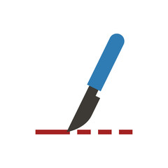 scalpel flat vector icon