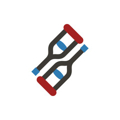 crutches flat vector icon