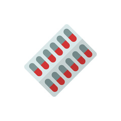 packaging of tablets flat vector icon