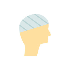 head injury flat vector icon