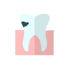 caries flat vector icon