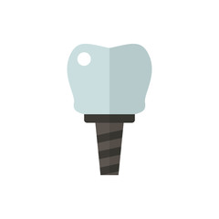 dental implant flat vector icon