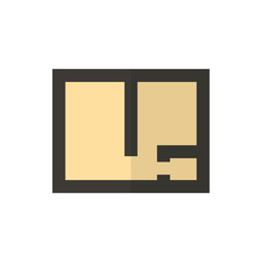 room plan flat vector icon