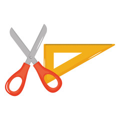 scissor school supply with rule