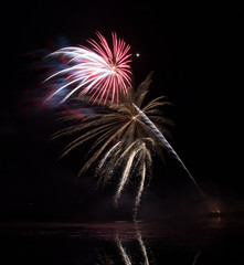 fireworks in the night sky