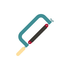 hacksaw for metal flat vector icon