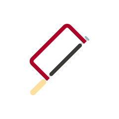 hacksaw for metal flat vector icon