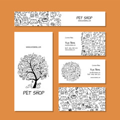Corporate flat mock-up template. Pet shop design