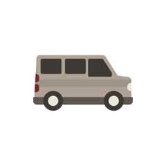 minibus flat vector icon
