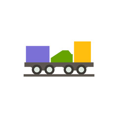 freight train flat vector icon