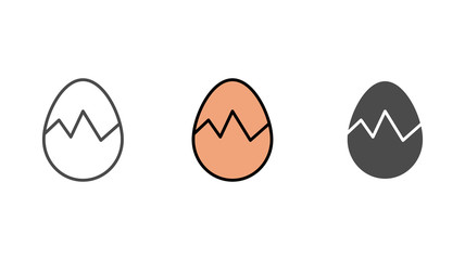 Broken egg vector icon sign symbol