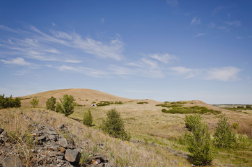 landscape with blue sky