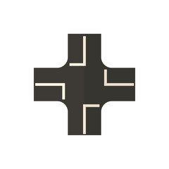 crossroad flat vector icon