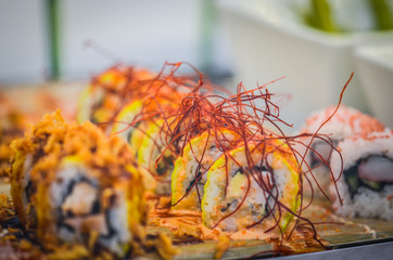 fresh sushi delights within the spanish food market