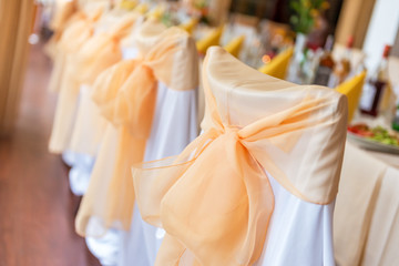 decorated wedding table.