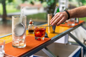 Dark and Stormy Cocktail.