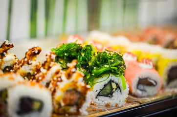 fresh sushi delights within the spanish food market