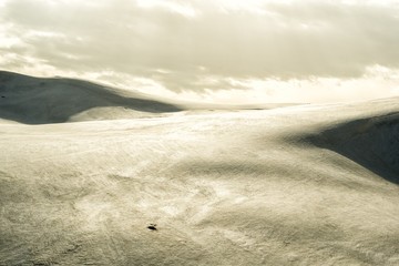 A snowy alpine landscape. Mount Aragats. Armenia.