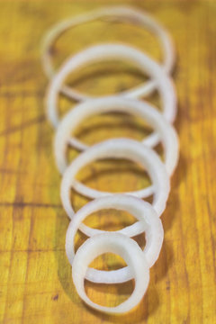 Onian rings on a wooden board