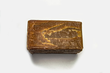 bar of organic household soap on a white background isolate